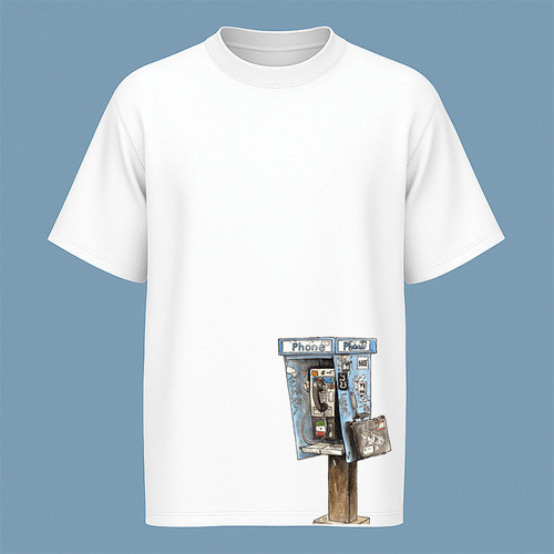 تیشرت آستین کوتاه مردانه مدل کیوسک تلفن کد c45