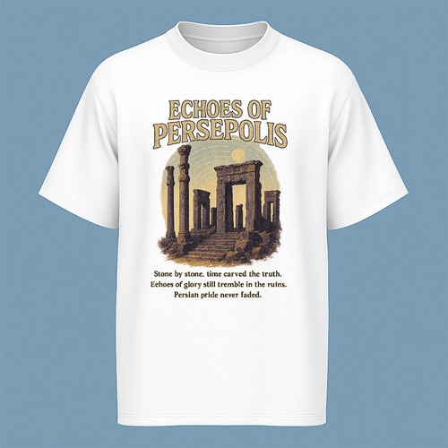 تیشرت آستین کوتاه مردانه مدل تخت جمشید کد c12