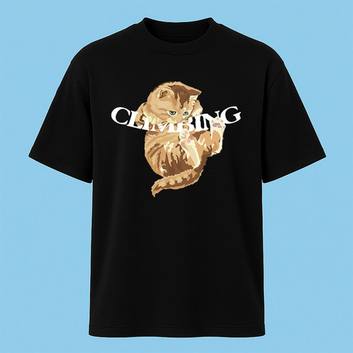 تیشرت آستین کوتاه مردانه مدل گربه کیوت c99