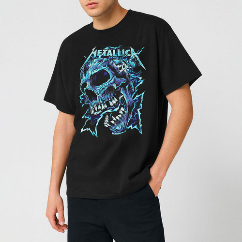 تی شرت آستین کوتاه مردانه مدل گنگ لش متالیکا