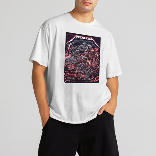 تی شرت آستین کوتاه مردانه مدل لش متالیکا z117