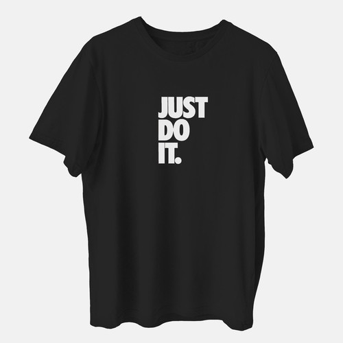 تی شرت آستین کوتاه مدل ساده just do it فقط انجام بده mo218