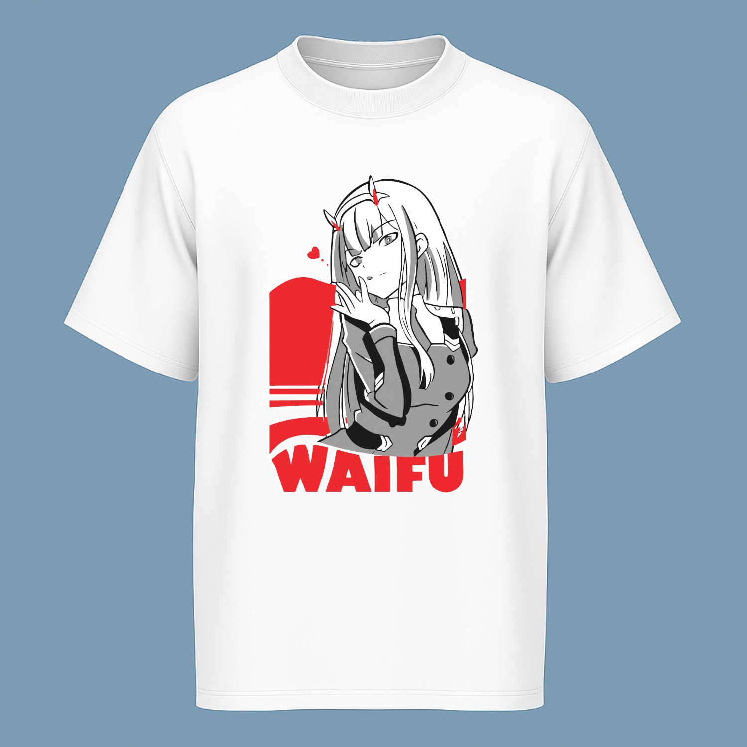تی شرت آستین کوتاه مدل انیمه ای waifu کد anm212